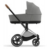 Коляска Cybex Priam IV Chrome Brown complete Aton S2 Hibiscus Red Base One 4 в 1 Mirage Grey