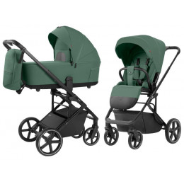 Коляска Carrello Alfa CRL-6522 2025 Nova DK791 Black Line с базой Isofix 4 в 1 Meadow Green