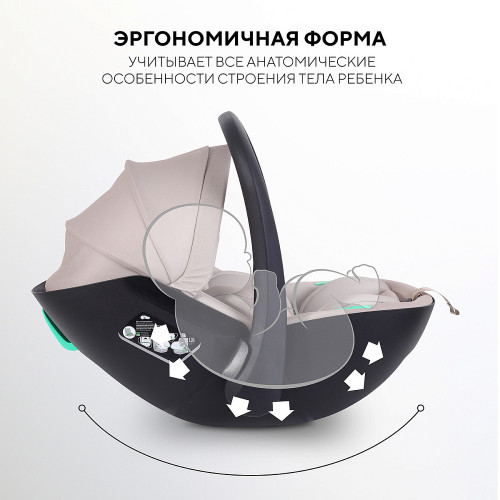 Детская коляска AmaroBaby Motus Premium Ecco Exclusive 4 в 1 с автокреслом Rant Miro Beige и базой черный
