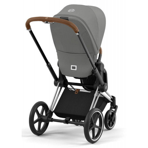Коляска Cybex Priam IV Chrome Brown complete Aton S2 Hibiscus Red Base One 4 в 1 Mirage Grey