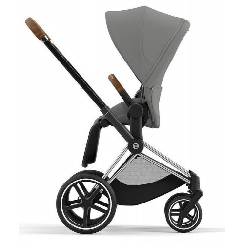 Коляска Cybex Priam IV Chrome Brown complete Aton S2 Hibiscus Red Base One 4 в 1 Mirage Grey