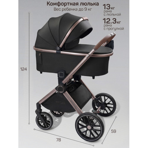 Детская коляска AmaroBaby Motus Premium Ecco Exclusive 4 в 1 с автокреслом Rant Miro Beige и базой черный
