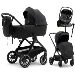 Коляска Agex Prima Pro 4 в 1 с автокреслом i-Safe Black и базой Midnight Grey (Темно-серый)