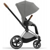Коляска Cybex Priam IV Chrome Brown complete Aton S2 Hibiscus Red Base One 4 в 1 Mirage Grey