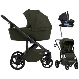 Коляска 4 в 1 Sweet Baby SBL Dolce + автокресло Elegante Plus с базой i-Size ISOFIX DK780 Dark Green