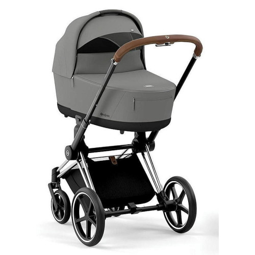 Коляска Cybex Priam IV Chrome Brown complete Aton S2 Hibiscus Red Base One 4 в 1 Mirage Grey