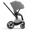 Коляска Cybex Priam IV Chrome Brown complete Aton S2 Hibiscus Red Base One 4 в 1 Mirage Grey