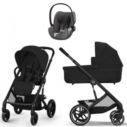 Коляска Cybex Balios S Lux BLK complete Cloud T Mirage Grey Plus Base T 4 в 1 Moon Black с дождевиками