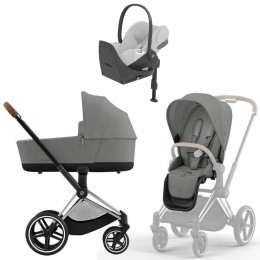Коляска Cybex Priam IV Chrome Brown complete Cloud T Platinum White Plus Base T 4 в 1 Mirage Grey