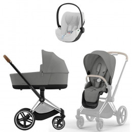 Коляска Cybex Priam IV Chrome Brown complete Cloud T Platinum White Plus Base T 4 в 1 Mirage Grey