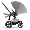 Коляска Cybex Priam IV Chrome Brown complete Aton S2 Hibiscus Red Base One 4 в 1 Mirage Grey
