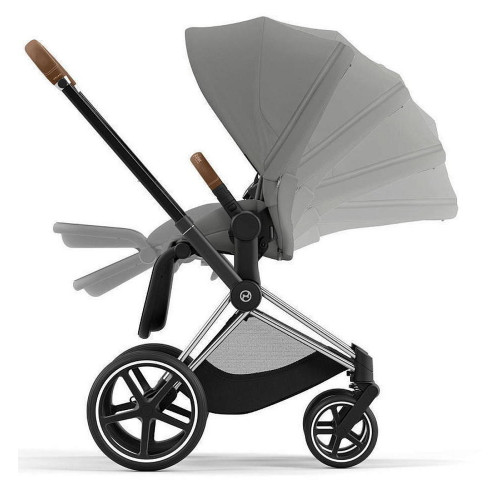 Коляска Cybex Priam IV Chrome Brown complete Aton S2 Hibiscus Red Base One 4 в 1 Mirage Grey