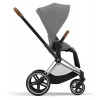 Коляска Cybex Priam IV Chrome Brown complete Aton S2 Hibiscus Red Base One 4 в 1 Mirage Grey