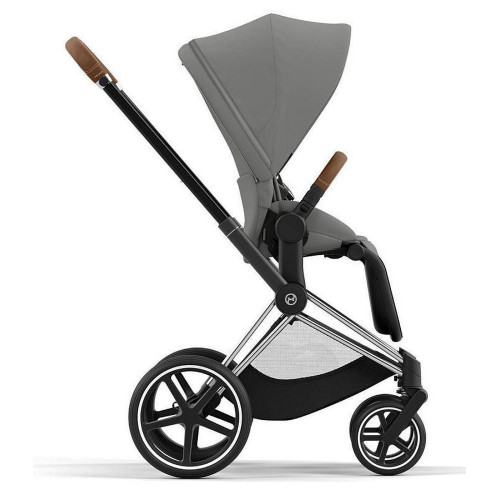 Коляска Cybex Priam IV Chrome Brown complete Aton S2 Hibiscus Red Base One 4 в 1 Mirage Grey