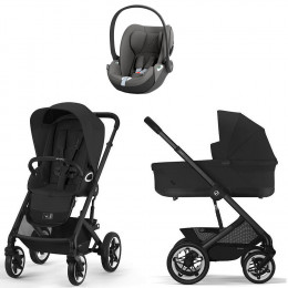 Коляска Cybex Talos S Lux BLK complete Cloud T Mirage Grey Base T 4 в 1 Moon Black с дождевиками