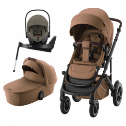 Коляска 4 в 1 Britax Roemer Smile 5Z LUX и автокресло Baby-Safe PRO LUX Urban Olive + Vario Base 5Z Warm Caramel