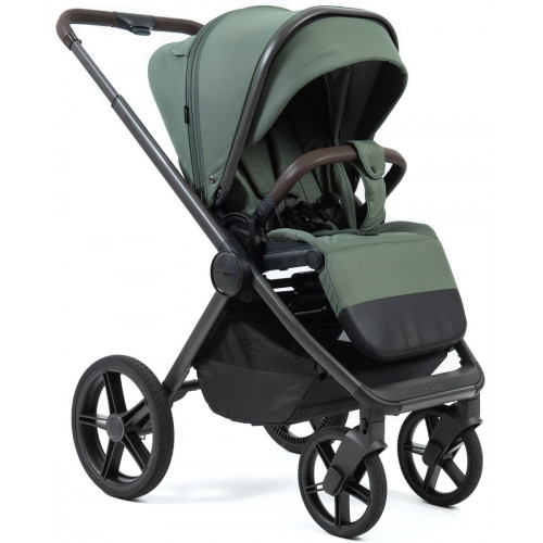 Детская коляска Peppy Monaco Thermo 4 в 1 с автокреслом Verona Black и базой Green (зеленый), рама серо-коричневая