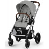 Коляска Cybex Balios S Lux SLV complete Aton B2 Volcano Black Base One 4 в 1 Stone Grey с дождевиками