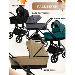 Коляска 4 в 1 Sweet Baby Stella + автокресло Elegante Plus с базой i-Size ISOFIX DK780 Green