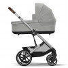 Коляска Cybex Balios S Lux SLV complete Aton B2 Volcano Black Base One 4 в 1 Stone Grey с дождевиками