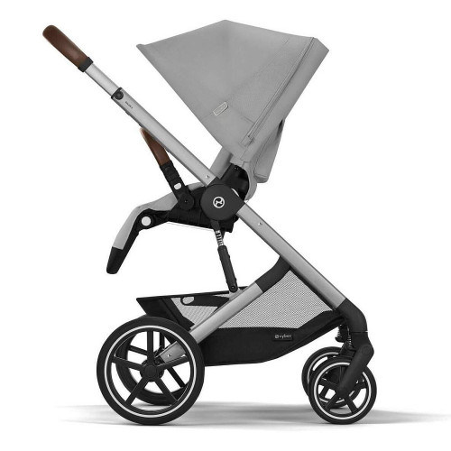 Коляска Cybex Balios S Lux SLV complete Aton B2 Volcano Black Base One 4 в 1 Stone Grey с дождевиками