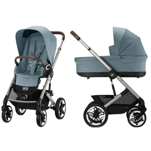 Коляска Cybex Talos S Lux TPE complete Cloud G Lava Grey Plus Base G 4 в 1 Stormy Blue с дождевиками
