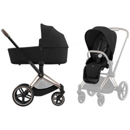 Коляска Cybex Priam IV Rosegold complete Aton B2 Volcano Black Base One 4 в 1 Sepia Black