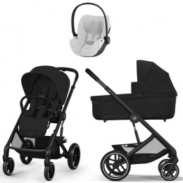 Коляска Cybex Balios S Lux BLK complete Cloud T Platinum White Plus Base T 4 в 1 Moon Black с дождевиками