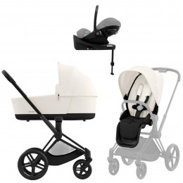 Коляска Cybex Priam IV Matt Black complete Cloud G Stone Grey Plus Base G 4 в 1 Off White