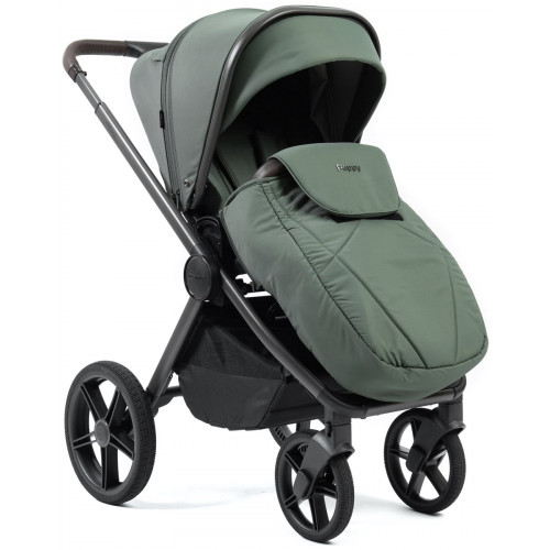 Детская коляска Peppy Monaco Thermo 4 в 1 с автокреслом Verona Black и базой Green (зеленый), рама серо-коричневая