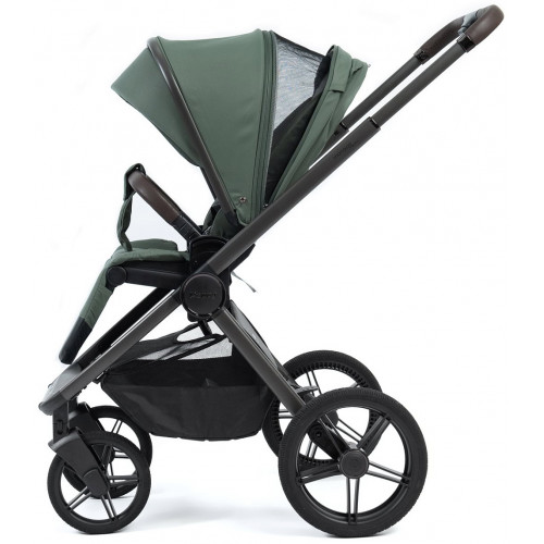 Детская коляска Peppy Monaco Thermo 4 в 1 с автокреслом Verona Black и базой Green (зеленый), рама серо-коричневая