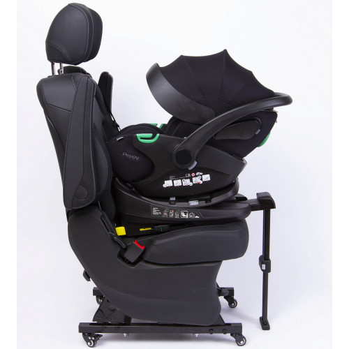 Детская коляска Peppy Monaco Thermo 4 в 1 с автокреслом Verona Black и базой Green (зеленый), рама серо-коричневая