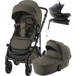 Коляска 4 в 1 Britax Roemer Smile 5Z LUX и автокресло Baby-Safe Core Midnight Grey + база Baby-Safe Core Urban Olive