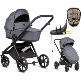 Детская коляска Tutis Mio 3 Plus Essential New 4 в 1 с автокреслом Beno Beige и базой 1622103 Dark Grey