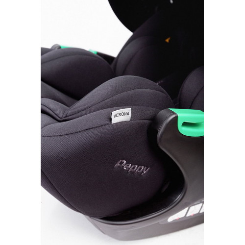 Детская коляска Peppy Monaco Thermo 4 в 1 с автокреслом Verona Black и базой Green (зеленый), рама серо-коричневая