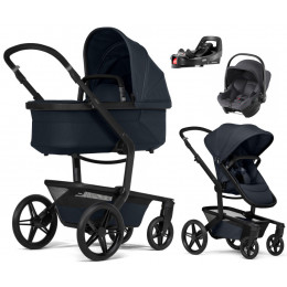 Детская коляска 4 в 1 Joolz Day 5 и автокресло Baby-Safe Core Midnight Grey и база Vario Base 5Z без адаптеров Dark Navy Blue