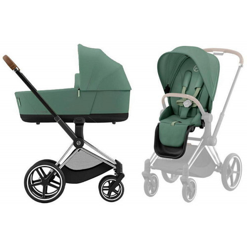 Коляска Cybex Priam IV Chrome Brown complete Cloud T One Love Base T 4 в 1 Leaf Green