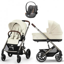 Коляска Cybex Balios S Lux TPE complete Cloud G Lava Grey Plus Base G 4 в 1 Seashell Beige с дождевиками