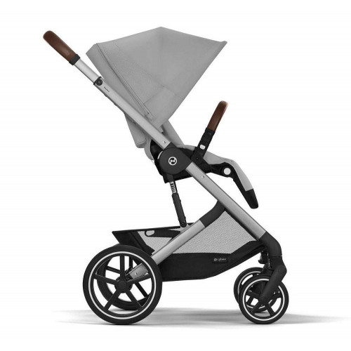 Коляска Cybex Balios S Lux SLV complete Aton B2 Volcano Black Base One 4 в 1 Stone Grey с дождевиками
