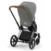Коляска Cybex Priam IV Chrome Brown complete Aton B2 Steel Grey Base One 4 в 1 Mirage Grey