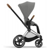 Коляска Cybex Priam IV Chrome Brown complete Aton B2 Steel Grey Base One 4 в 1 Mirage Grey