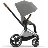 Коляска Cybex Priam IV Chrome Brown complete Aton B2 Steel Grey Base One 4 в 1 Mirage Grey