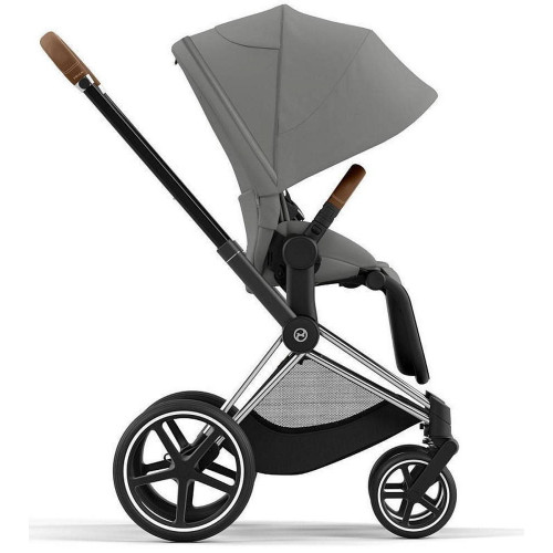 Коляска Cybex Priam IV Chrome Brown complete Aton B2 Steel Grey Base One 4 в 1 Mirage Grey