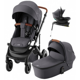 Коляска 4 в 1 Britax Roemer Smile 5Z и автокресло Baby-Safe Core Midnight Grey + Vario Base 5Z Midnight Grey