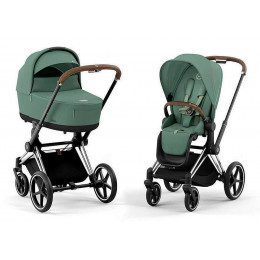 Коляска Cybex Priam IV Chrome Brown complete Cloud G Ocean Blue Plus Base G 4 в 1 Leaf Green