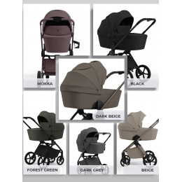 Коляска 4 в 1 Sweet Baby SBL Elegante Pro + автокресло Elegante Plus с базой i-Size ISOFIX DK780 Black