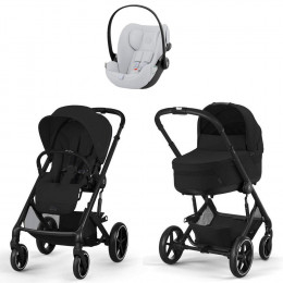 Коляска Cybex Balios S Lux BLK complete Cloud G Fog Grey Base G 4 в 1 Moon Black с дождевиками