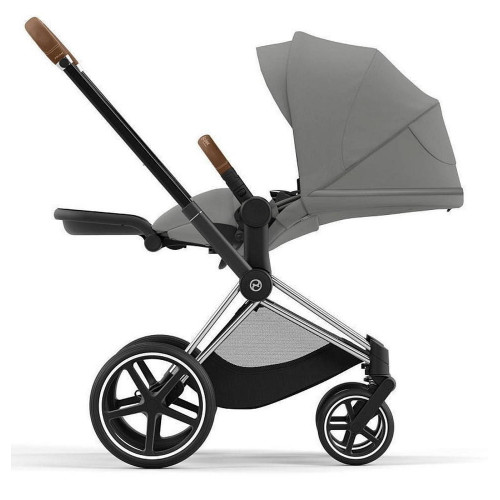 Коляска Cybex Priam IV Chrome Brown complete Aton B2 Steel Grey Base One 4 в 1 Mirage Grey