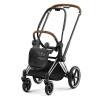 Коляска Cybex Priam IV Chrome Brown complete Aton B2 Steel Grey Base One 4 в 1 Mirage Grey