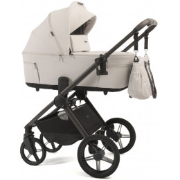 Детская коляска Peppy Soho 4 в 1 с автокреслом Welldon Crown 2 Grey и базой Taupe (бежевый), рама серо-бежевый